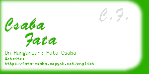 csaba fata business card